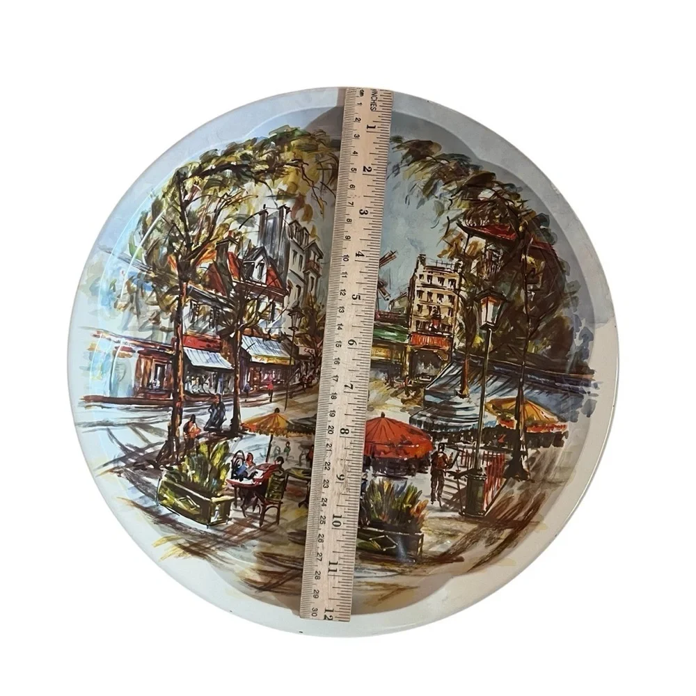 THREE Unused Daher 1971 Decorated Tray Moulin Rouge Paris France Made In England